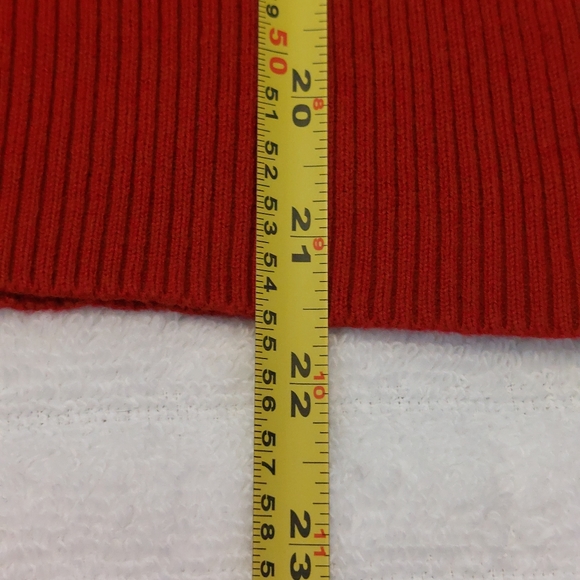 Vintage Lauren Ralph Lauren RLL Logo Red Ribbed Knit Turtle Neck Top Size Small - Picture 7 of 7